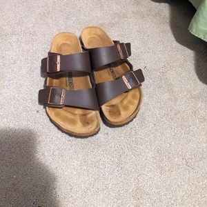 Birkenstock, dark brown two strap, size 40